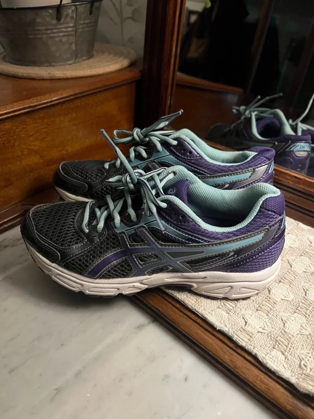 ASICS Classic Gel-Contend 2 Athletic Running‎ Sneakers Purple Grey Women's Sz 6